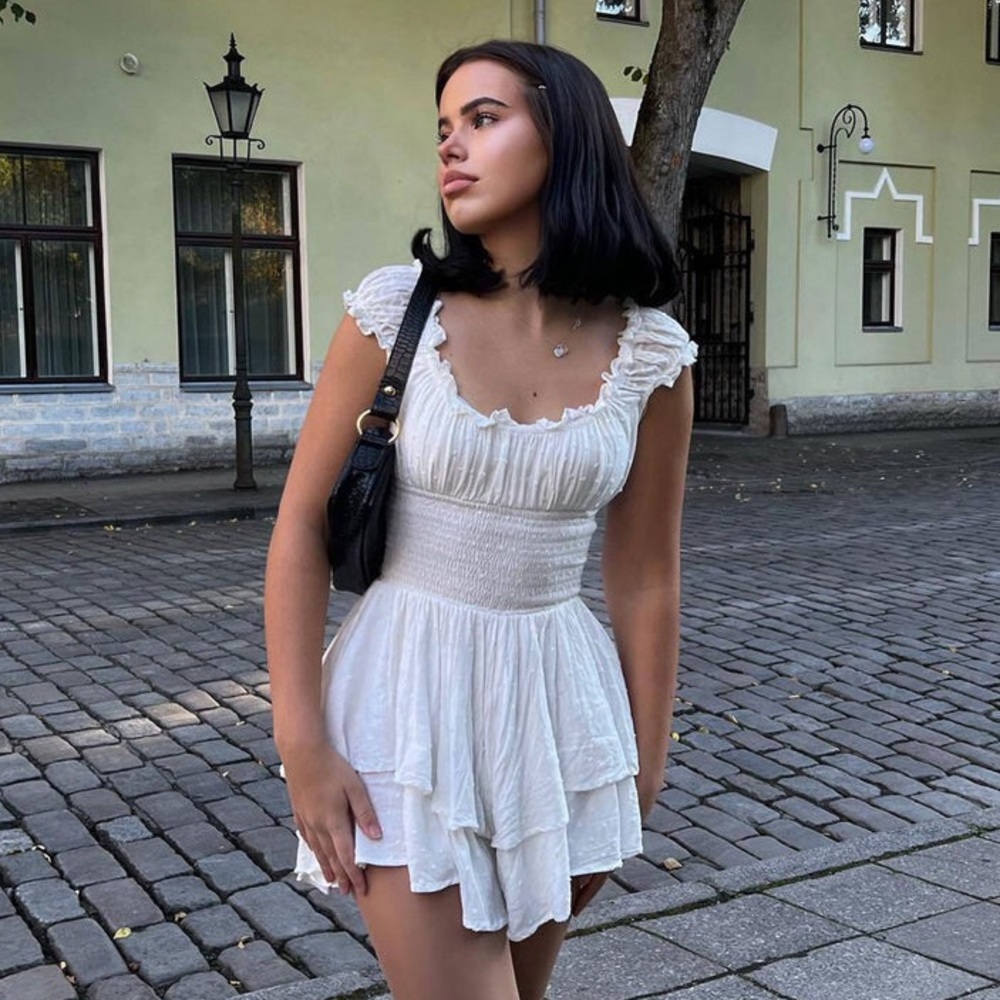 Princess Polly The Love Galore White Ruffle Smocked Milkmaid Dress